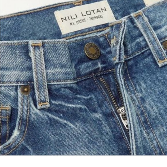 Nili Lotan Blue Jean Shorts Clean-Cut Finish/Yoann - Picture 5 of 8